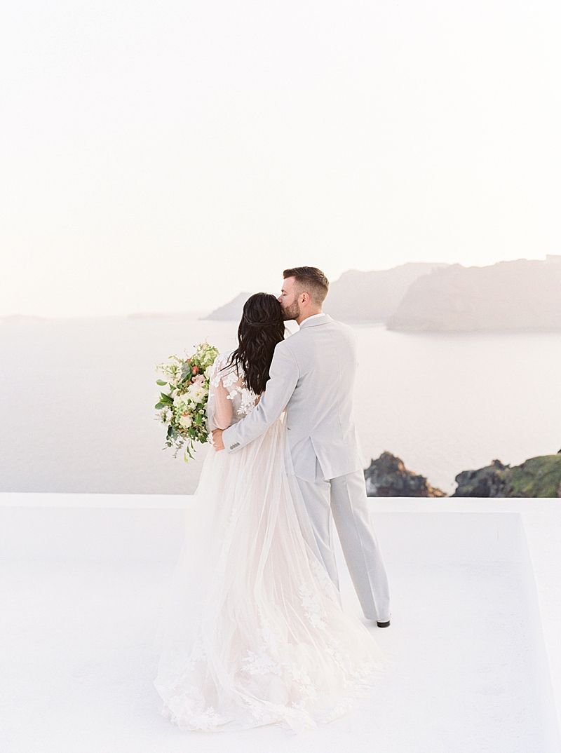 Oia Santorini Greece Destination Wedding Island Elopement, Film Photography