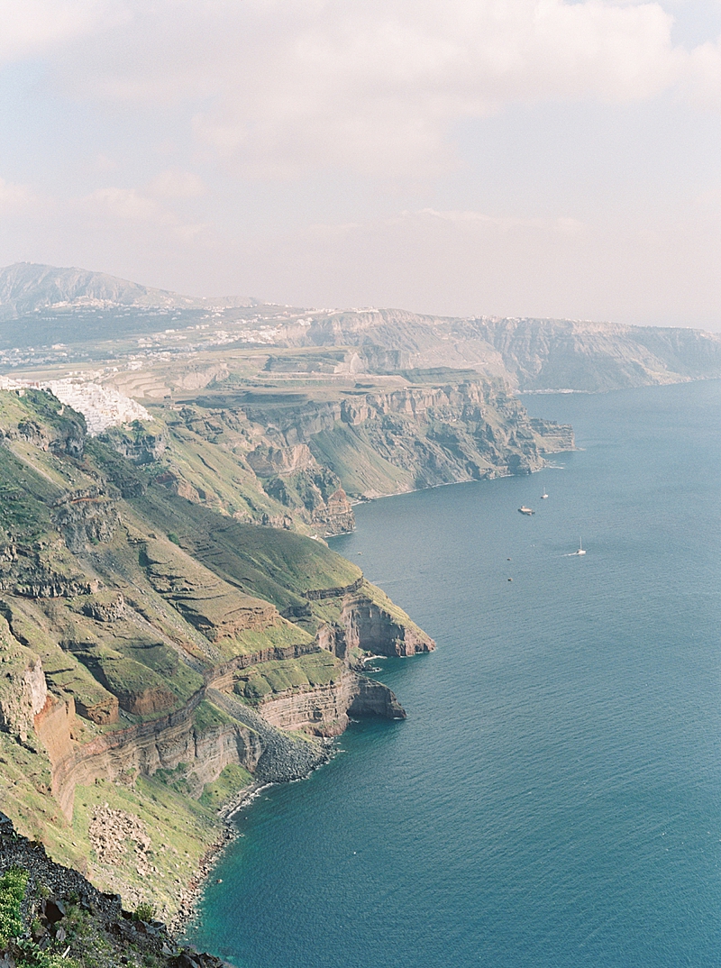 Oia Santorini Greece Destination Wedding Island Elopement, Film Travel Photography, ocean view