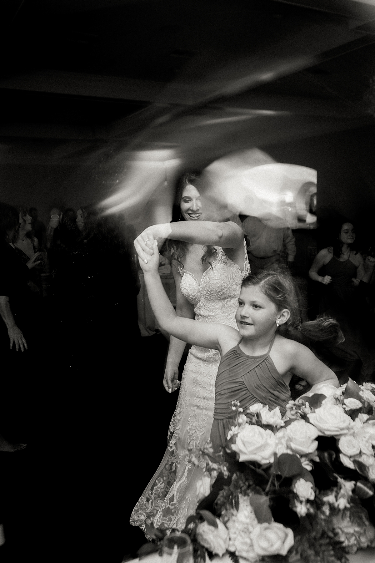 Bride dancing at wedding reception